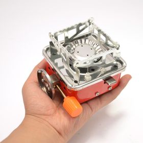 1pc Mini Windproof Foldable Square Gas Stove For Outdoor Camping; Hiking Accessory