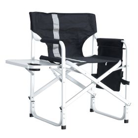 1-piece Padded Folding  Chair with Side Table and Storage Pockets