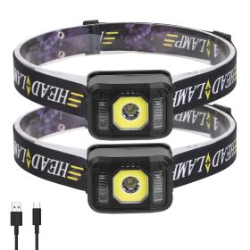 Rechargeable Motion Sensor Headlamps with 6 Light Modes 2 Pack set