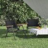 Camping Chairs 2 pcs Black, Oxford Fabric