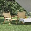 Camping Chairs 2 pcs Beige, Oxford Fabric
