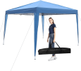 10 ft. Foldable Pop Up Canopy Tent with Mesh Sidewall Height Adjustable
