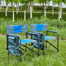 2-piece Lightweight Folding Outdoor Chair with Storage Pockets.
