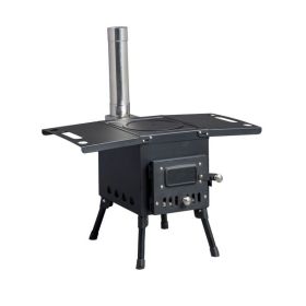 Wood Camping Stove Black 22.64"x 12.2"x14.57"