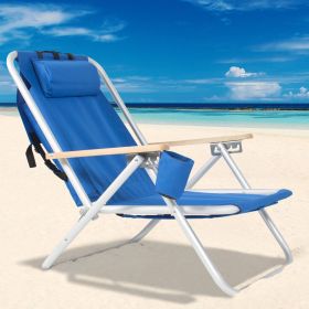 Portable Blue Solid camping chair