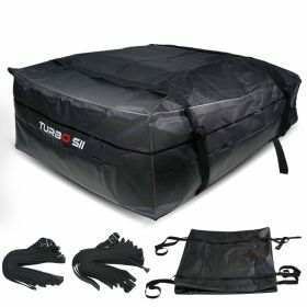 Car Roof Bag 15 Cubic Feet Black Rooftop Cargo Carrier Bag With Heavy Duty Straps 100% Waterproof Perfect for Camping,Luggage,Outdoor Gear /NO Side Ra