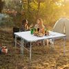 2 Piece Folding Utility Table with Carrying Handle-White