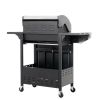 4 Burner Propane Barbecue Grill, Stainless Steel with Side Burner and Thermometer for Outdoor BBQ, Camping