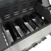 4 Burner Propane Barbecue Grill, Stainless Steel with Side Burner and Thermometer for Outdoor BBQ, Camping