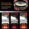2 Pack Set of Rechargeable Headlamps 3 Light Modes White Red Light Headlight Band Flashlight Hand-free Head Lamp for Fishing Camping Hiking Running