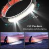 2 Pack Set of Rechargeable Headlamps 3 Light Modes White Red Light Headlight Band Flashlight Hand-free Head Lamp for Fishing Camping Hiking Running