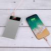 Ultra Thin Power Bank Dual USB Ports with Flashlight - Silver