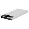 Ultra Thin Power Bank Dual USB Ports with Flashlight - Silver