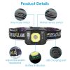Rechargeable Motion Sensor Headlamps with 6 Light Modes 2 Pack set