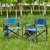 2-piece Lightweight Folding Outdoor Chair with Storage Pockets.