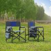 2-piece Lightweight Folding Outdoor Chair with Storage Pockets.