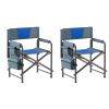 2-piece Lightweight Folding Outdoor Chair with Storage Pockets.