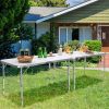 2 Piece Folding Utility Table with Carrying Handle-White