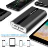 12000mAh Portable Charger with Dual USB Ports 3.1A Output Power Bank  Black