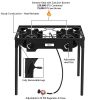 Portable Propane Cast Iron Outdoor Camp Stove (Double Burner 150000-BTU)