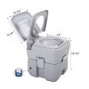 5.3 Gallon 20L Flush Outdoor Indoor Travel Camping Portable Toilet for Car, Boat, Caravan, Campsite, Hospital, Gray XH