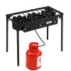 Camp Stove Propane Gas Cooker Portable Cast Iron (Three Burner 225000-BTU)
