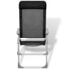 Camping Chairs 4 pcs Black Aluminum