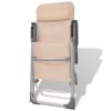 Camping Chairs 2 pcs. Cream Aluminum