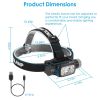 Motion Sensor Rechargeable Headlamp 9 Light Modes Hand Wave Headlight Phone Charging Flashlight