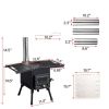 Wood Camping Stove Black 22.64"x 12.2"x14.57"