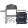 Foldable Camping Kitchen Unit with Windshield, Aluminum
