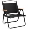 Camping Chairs 2 pcs Black, Oxford Fabric
