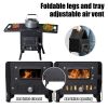 Wood Camping Stove Black 22.64"x 12.2"x14.57"