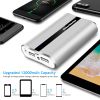 Ultra-Compact Battery Pack 12000mAh Portable Charger with Dual USB Ports 3.1A Output Power Bank - Silver