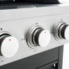 Propane Grill 3 Burner Barbecue Grill Stainless Steel Gas Grill with Side Burner and Thermometer for Outdoor BBQ, Camping