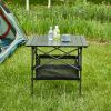Lightweight Roll-up Square Aluminum Table for Camping, Picnics, Beach,Backyard, BBQ,