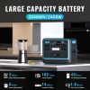 Portable Power Station; 2048Wh LiFePO4 Battery Backup; 1.8H Fast Charging; 2400W AC Outlets(4800W Peak); 25A RV Output; Solar Generator for Outdoor