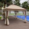 Outdoor 11" X 11" Pop Up Gazebo Canopy With Removable Zipper Netting, Suitable For Patio, Backyard, or Camping Area