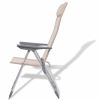 Camping Chairs 2 pcs. Cream Aluminum