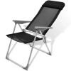 Camping Chairs 4 pcs Black Aluminum