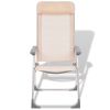Camping Chairs 4 pcs Cream Aluminum