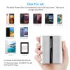 Ultra-Compact Battery Pack 12000mAh Portable Charger with Dual USB Ports 3.1A Output Power Bank - Silver