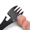 5 in1 Portable Fork Spoon Multi-Function Camping Tool, Stainless Steel Titanium Spork