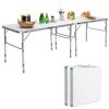 2 Piece Folding Utility Table with Carrying Handle-White