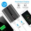 12000mAh Portable Charger with Dual USB Ports 3.1A Output Power Bank  Black