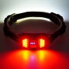 2 Pack Set of Rechargeable Headlamps 3 Light Modes White Red Light Headlight Band Flashlight Hand-free Head Lamp for Fishing Camping Hiking Running