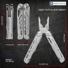 Heavy Duty Multitool, Military Grade Stainless Steel Construction, Sturdy Deep Profile Blade, Scissors, Pliers, Cord Cutter,18 Locking Tools