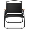 Camping Chairs 2 pcs Black, Oxford Fabric