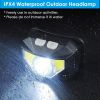 2 Pack of Rechargeable Motion Sensor Headlamps with 6 Light Modes COB XPG Headlight Flashlight for Fishing Running Camping Hiking