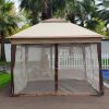 Outdoor 11" X 11" Pop Up Gazebo Canopy With Removable Zipper Netting, Suitable For Patio, Backyard, or Camping Area